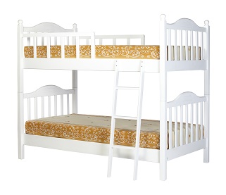 เตียงนอน 2 ชั้น สีขาว ดีไซน์สวย เหมาะสำหรับห้องที่มีพื้นที่จำกัด (สินค้าพร้อมส่ง)